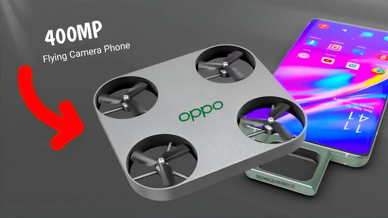 Oppo Drone P1 5G: Flying Camera Phone With 400MP Sensor, 7700mAh Battery, and 180W Fast Charging